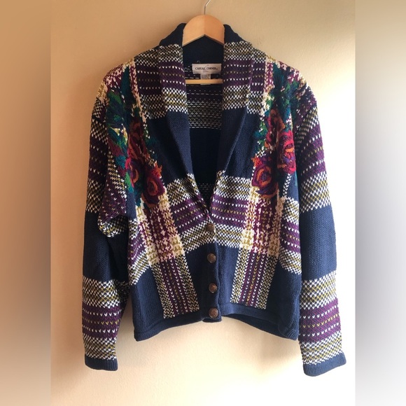 Casual Corner Sweaters - Casual Corner Embroidered Cardigan Floral Women’s Sweater Long Sleeve Size M